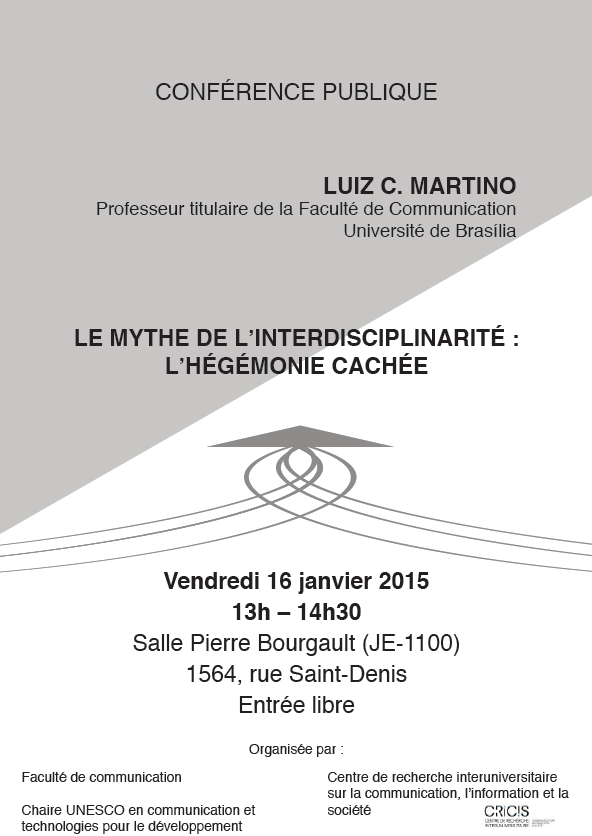 Conférence publique de L. Martino, vendredi 16 janvier, 13h